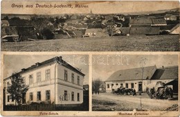 T3 Horní Lodenice, Nemecká Lodenice, Deutsch Lodenitz; Volks-Schule, Gasthaus Kutschker / School, Restaurant And Guest H - Non Classés