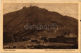 T2 1922 Krkonose, Riesengebirge; Die Schneekoppe Und Riesenbaude / Snezka, Mountain Hotel - Ohne Zuordnung