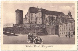 T2 1915 Kraków, Krakau, Krakkó; Wawel / Königschloss / Castle, Automobile Montage + "K.u.K. Militärzensur Krakau 2." - Ohne Zuordnung