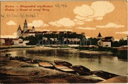 T2/T3 Kraków, Krakau, Krakkó; Königsschloß Mit Weichsel / Wawel Od Strony Wisty / Royal Castle, Vistula Riverbank + K.u. - Non Classés