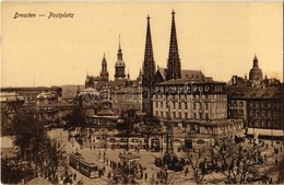 ** T1/T2 Dresden, Postplatz / Church, Automobile, Tram - Ohne Zuordnung