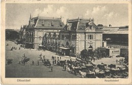 T2/T3 1923 Düsseldorf, Hauptbahnhof / Railway Station, Automobile, Horse-drawn Carriages (EK) - Sin Clasificación