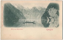 T2 1903 Königsee, Blick Vom Malerwinkel / Lake, Boat, Mountains, Emb. - Non Classés