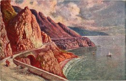 ** T2 Amalfi, Strada Da Sorrento / Coast, Mountains, Art Postcard S: Pittore G. Carelli - Non Classés