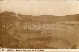 T2/T3 1911 Ancona, Veduta Del Porto Da S. Civiano / View Of The Port, Sailing Vessels, Steamship (fa) - Unclassified