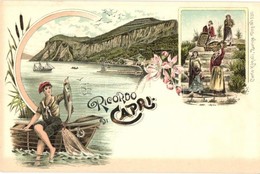 ** T1 Capri, Folklore Art Postcard. Carlo Künzli Floral, Art Nouveau, Litho - Sin Clasificación