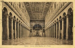 T2 1920 Rome, Roma; Interno Della Basilica Di S. Paolo / Church, Interior - Non Classés