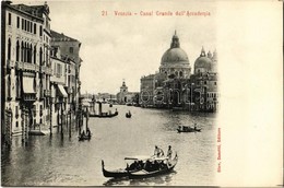 ** T1/T2 Venezia, Venice; Canal Grande Dall'Accademia /  Grand Canal From The Academy, Gondola - Non Classés