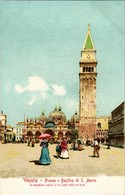 ** T1/T2 Venezia, Venice; Piazza E Basilica Di S. Marco Col Campanile Crollato II 14 Luglio 1902 Ore 9,45 / Square, Chur - Non Classés