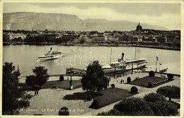 T2/T3 1947 Geneva, Geneve, Genf; La Rade Et Vue Sur La Ville / General View, Harbour, Steamships (worn Corners) - Non Classés
