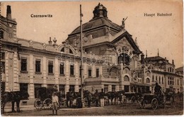 * T2/T3 Chernivtsi, Czernowitz, Cernauti; Hauptbahnhof / Railway Station With Chariots - Sin Clasificación