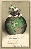 * T2/T3 Esperanto Art Postcard With Globe. Ader & Borel GmbH Esperanto-Verlag Litho - Ohne Zuordnung