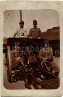 T3/T4 1918 Feldersatzbatterie Der K.k. 22. / WWI K.u.K. (Austro-Hungarian) Military, Soldiers With Cannon. Photo (szakad - Non Classés