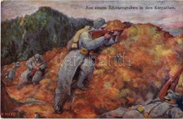 ** T1/T2 Aus Einem Schützengraben In Den Karpathen / WWI K.u.K. (Austro-Hungarian) Military Art Postcard. B.K.W.I 259-93 - Non Classés