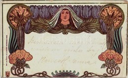 T2/T3 1900 Art Nouveau Lady. Édition De La Société Secession Paris. No. 504. Litho (EK) - Sin Clasificación