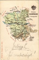 T2/T3 1900 Komárom Vármegye Térképe. Kiadja Károlyi Gy. / Map Of Komárnó County (EK) - Sin Clasificación