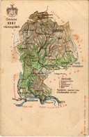 ** T2/T3 Hont Vármegye Térképe. Kiadja Károlyi Gy. / Map Of Hont County (EB) - Non Classés