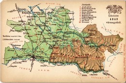 ** T3 Arad Vármegye Térképe. Kiadja Károlyi Gy. / Map Of Arad County (EM) - Sin Clasificación