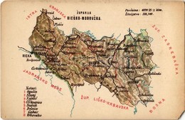 ** T3 Modrus-Fiume Vármegye Térképe. Kiadja Károlyi Gy. / Zupanija Riecko-Modruska / Map Of Modrus-Rijeka County (EM) - Sin Clasificación