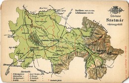 ** T3/T4 Szatmár Vármegye Térképe. Kiadja Károlyi Gy. / Map Of Satu Mare County (EM) - Sin Clasificación