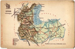 ** T3/T4 Sopron Vármegye Térképe. Kiadja Károlyi Gy. / Map Of Sopron County (EM) - Sin Clasificación