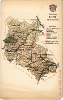 ** T3 Szepes Vármegye Térképe. Kiadja Károlyi Gy. / Map Of Spis County (EM) - Non Classés