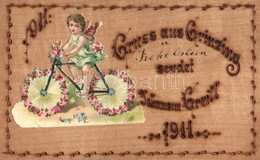 ** T2 1911 Gruss Aus Grinzing Und Frohe Ostern Sendet Johanna Greill / Custom Made Wooden Greeting Art Postcard (non PC) - Ohne Zuordnung