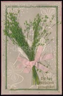 T2/T3 1908 Boldog Pünkösdi Ünnepeket! / Pentecost Greeting Card With Ribbon And Real Flowers. Emb. Litho Frame (EK) - Non Classés