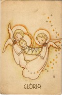 ** T2/T3 Glória, Angyalok A Kis Jézussal / Angels With Baby Jesus (14,8 Cm X 9,6 Cm) (EK) - Sin Clasificación