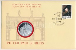 Belgium 1977. "Peter Paul Rubens" A Postamesterek Gondozásában Kiadott Ag Emlékérem (20g) érmés, Bélyeges Borítékon, Bel - Non Classés