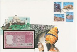India DN 2R Felbélyegzett Borítékban, Bélyegzéssel T:I  India ND 2 Rupees In Envelope With Stamp And Cancellation C:UNC - Non Classés