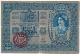 1902. 1000K Piros "MAGYARORSZÁG" Körbélyegzővel T:III- Szakadás, Ly. - Non Classés