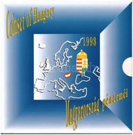 1993. 10f-200Ft (11xklf) Forgalmi Sor Dísztokban, Benne 200Ft Ag "MNB", "Magyarország Pénzérméi" Sorozat T:BU Patina Ada - Ohne Zuordnung