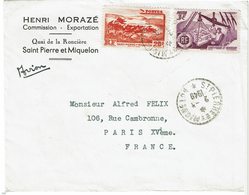 CTN60/2 - ST PIERRE ET MIQUELON LETTRE AVION 2/3/1949 - Storia Postale
