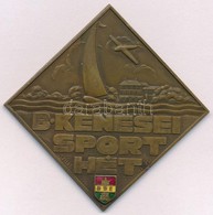 1940. "Balatonkenesei Sporthét / Székesfővárosi Tenisz Bajnokság 1940" Egyoldalas, Zománcbetétes Br Sportplakett. Szign. - Non Classés