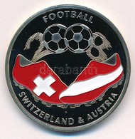 2007. "Labdarúgás 2008. Svájc - Ausztria" Festett Cu-Ni-Zn Emlékérme Tanúsítvánnyal (33mm) T:PP  2007. "Football 2008. S - Non Classés