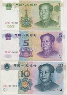 Kína 1999. 1Y + 2005. 5Y + 10Y T:I-III  China 1999. 1 Yuan + 2005. 5 Yuan + 10 Yuan C:UNC-F - Ohne Zuordnung