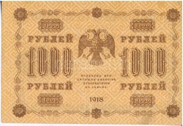 Szocialista Szövetségi Szovjet Köztársaság 1918. 1000R T:III Russian Socialist Federated Soviet Republic 1918. 1000 Rubl - Ohne Zuordnung
