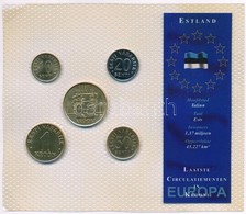 Észtország 1992-2003. 10s - 5K (5xklf) Forgalmi Sor Műanyag Tokban T:1 Estonia 1992-2003. 10 Senti - 5 Krooni (5xdiff) C - Unclassified