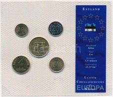 Észtország 1992-2003. 10s-5K (5xklf) Nem Hivatalos Forgalmi Szett, Különböző évjáratú érmékből, Műanyag Tokban, "LAATSTE - Unclassified