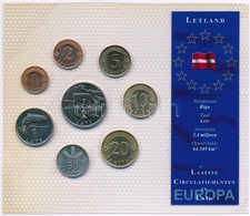 Lettország 1992-2003. 10h - 10K (8xklf) Forgalmi Sor Műanyag Tokban T:1 Latvia 1992-2003. 10 Halierov - 10 Korun (8xdiff - Non Classés