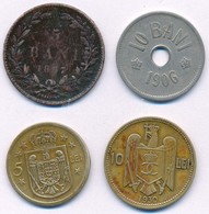 Románia 1867-1930. 5b-10L (4xklf) T:2,2- Patina Ph. Romania 1867-1930. 5 Bani - 10 Lei (4xdiff) C:XF,VF Patina Edge Erro - Non Classés