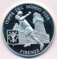 Olaszország 1990. "FIFA Labdarúgó Világbajnokság - Firenze" Jelzett Ag Emlékérem. Szign.: Bognár György (23,72g/0.925/39 - Sin Clasificación