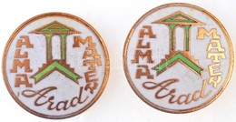 Románia DN "Arad - Alma Mater" Zománcozott Aranyozott Jelvény (2x) (30mm) T:2 Romania ND "Arad - Alma Mater" Enamelled,  - Non Classés