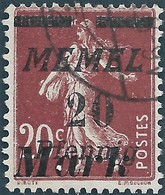 FRANCE FRANCIA French,Territory Of Memel,1922 French Postage Stamps Overprinted 20"Mark""MEMEL,Used - Oblitérés