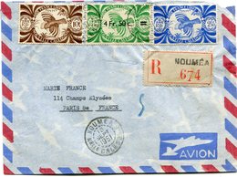 NOUVELLE-CALEDONIE LETTRE RECOMMANDEE PAR AVION DEPART NOUMEA 15 SEPT 1951 Nelle-CALEDONIE POUR LA FRANCE - Lettres & Documents