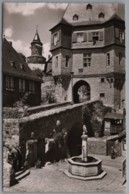 Idstein Im Taunus - S/w Schloßaufgang Mit Löwenbrunnen Und Hexenturm - Idstein