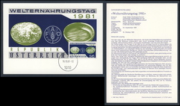 Austria Österreich 1981 Karte Card - Mi 1686 - FAO - Welternährungstag / World Food Day/ Journée Mondiale L'alimentation - Tegen De Honger