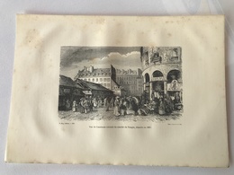 Gravure PARIS Vue De L’ancienne Rotonde Du Marché Du Temple, Démolie En 1863 - Andere