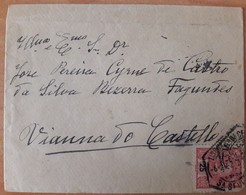 Portugal - COVER - Stamp: 25 Reis D. Carlos I (1902) - Cancel: Lisboa + Viana Do Castelo (Vianna Do Castello) - Cartas & Documentos